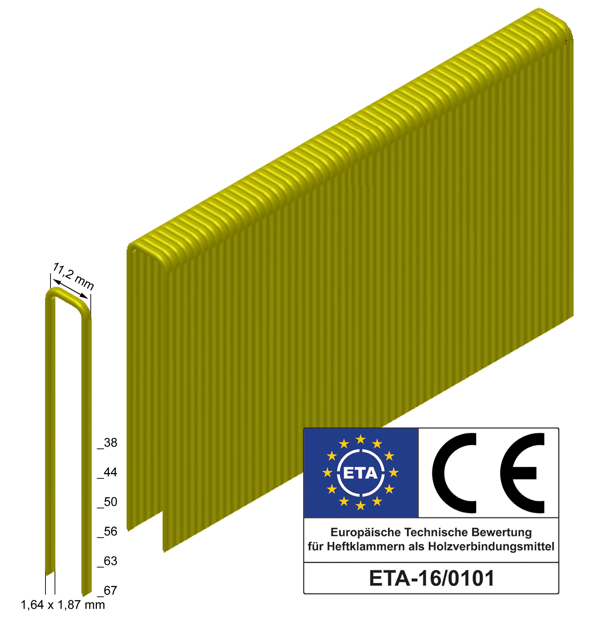 Q63CFRHA-ETA Heftklammern rost- und säurebeständig geharzt