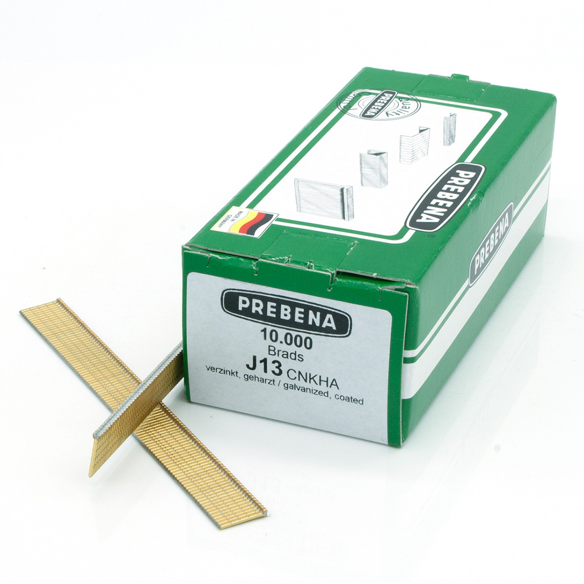 J13CNKHA Stauchkopfnägel (Brads) verzinkt geharzt