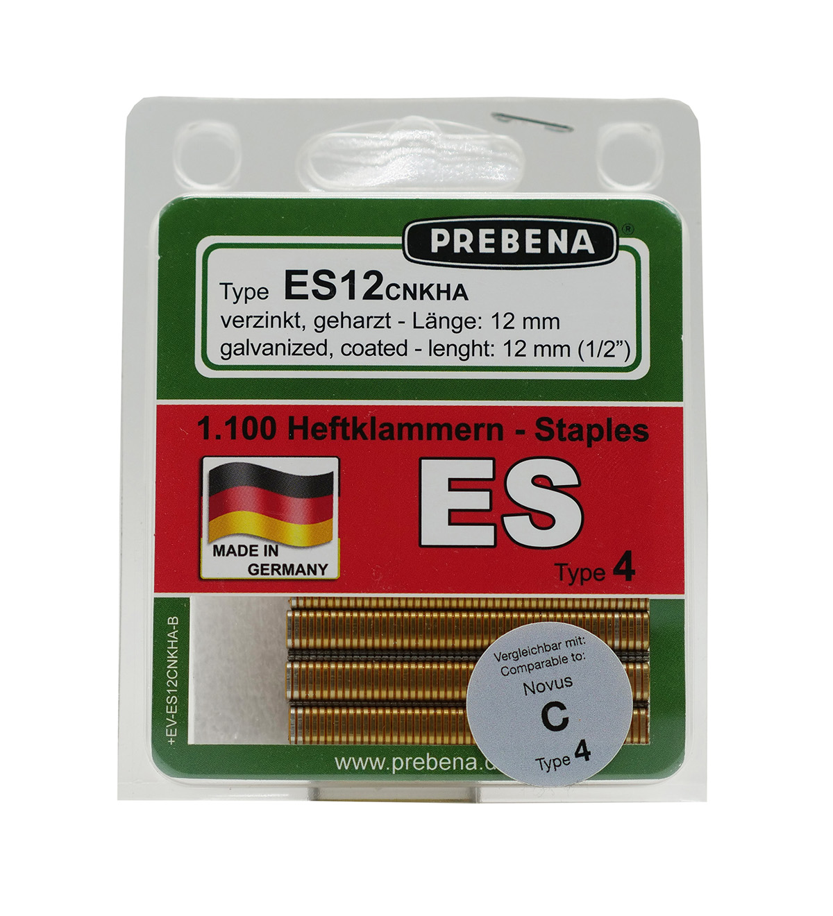 ES12CNKHA-B Heftklammern im Blister verzinkt geharzt