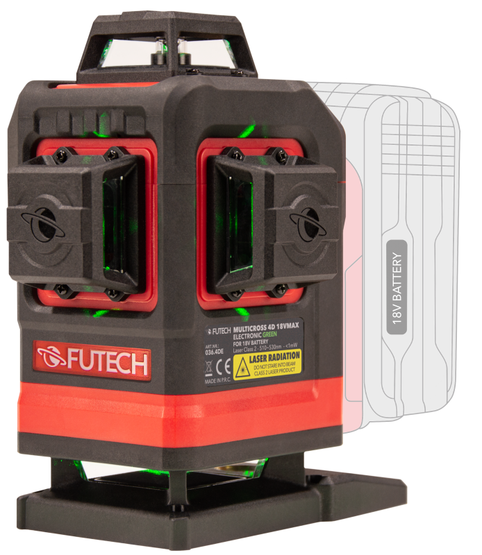 Futech-036.4DE - 4D Kreuzlinienlaser, Multicross 18 V Max Electronic