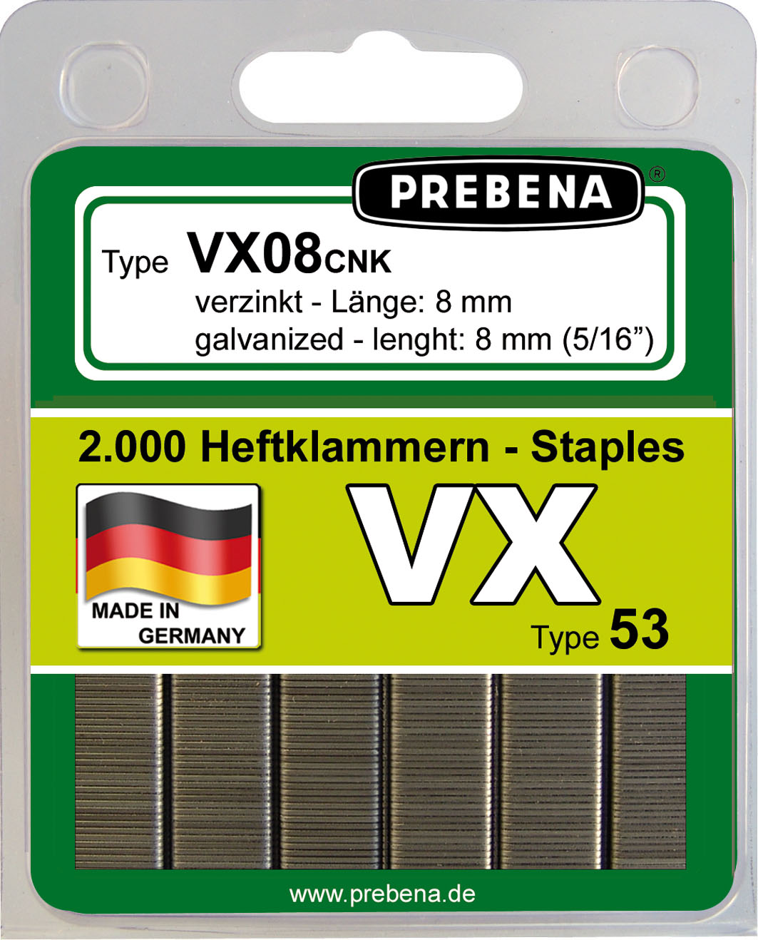 VX10CST-B Heftklammern im Blister verzinkt Stahlqualität