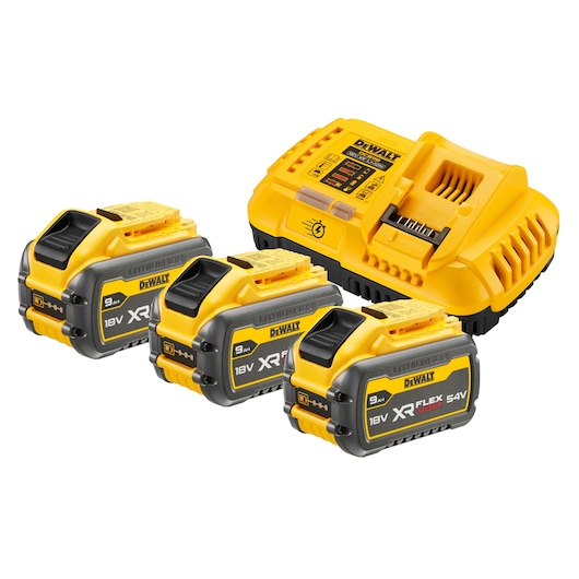 DeWalt DCB118X3-QW - Akku-Set, 54 V / 162 Wh Li-iom Akkus, 1 Schnellladegerät