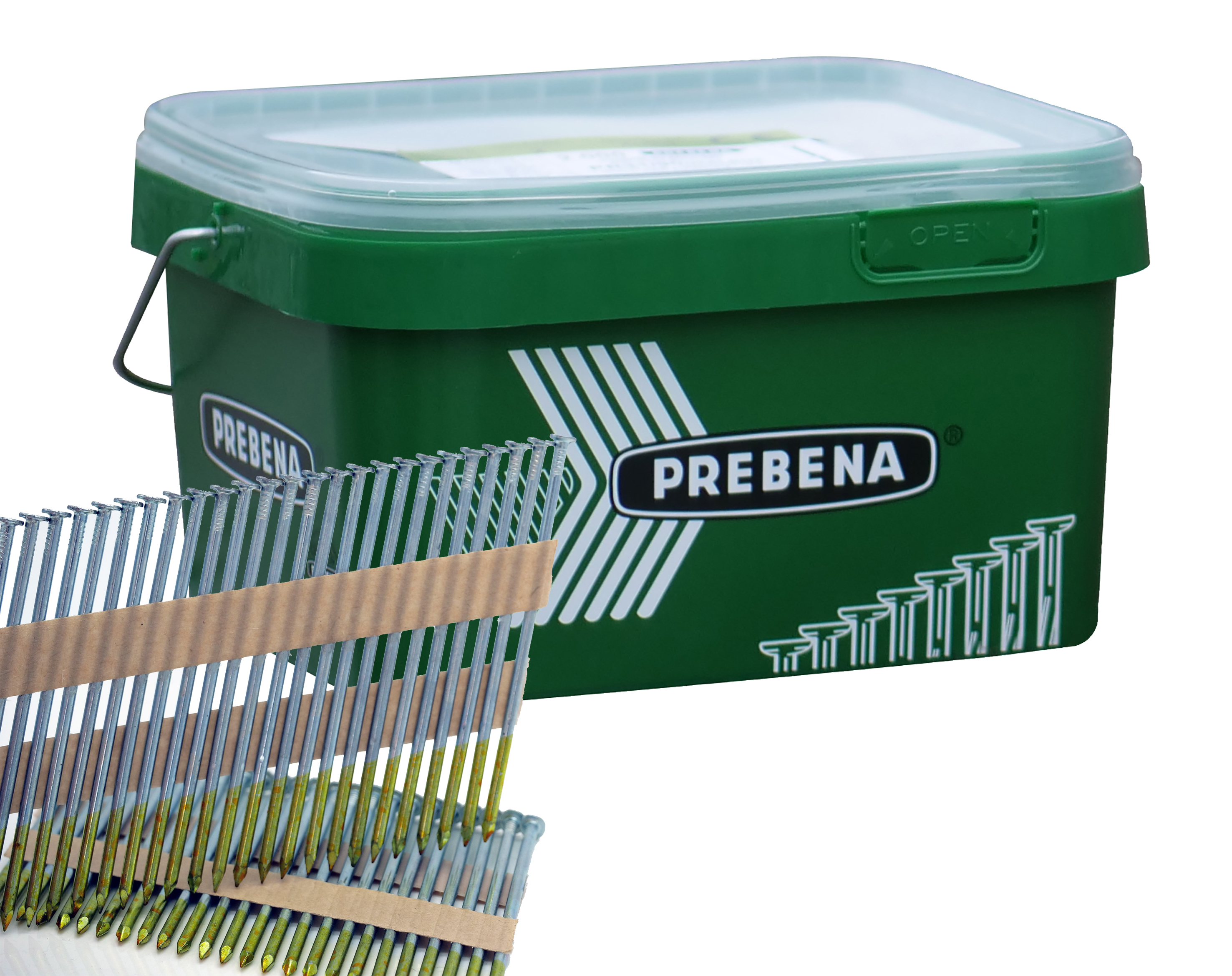 Prebena PKT-8-RKP100 inkl. 10 Boxen RKP31/80NKRI-Box Rundkopf-Streifennägel