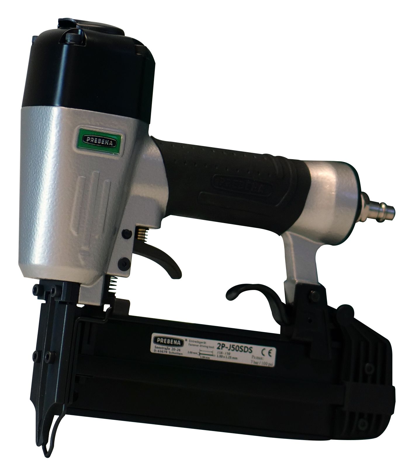 Prebena 2P-J50SDS Druckluft - Special Edition in Silber mit einer Prebena Profi J-Box