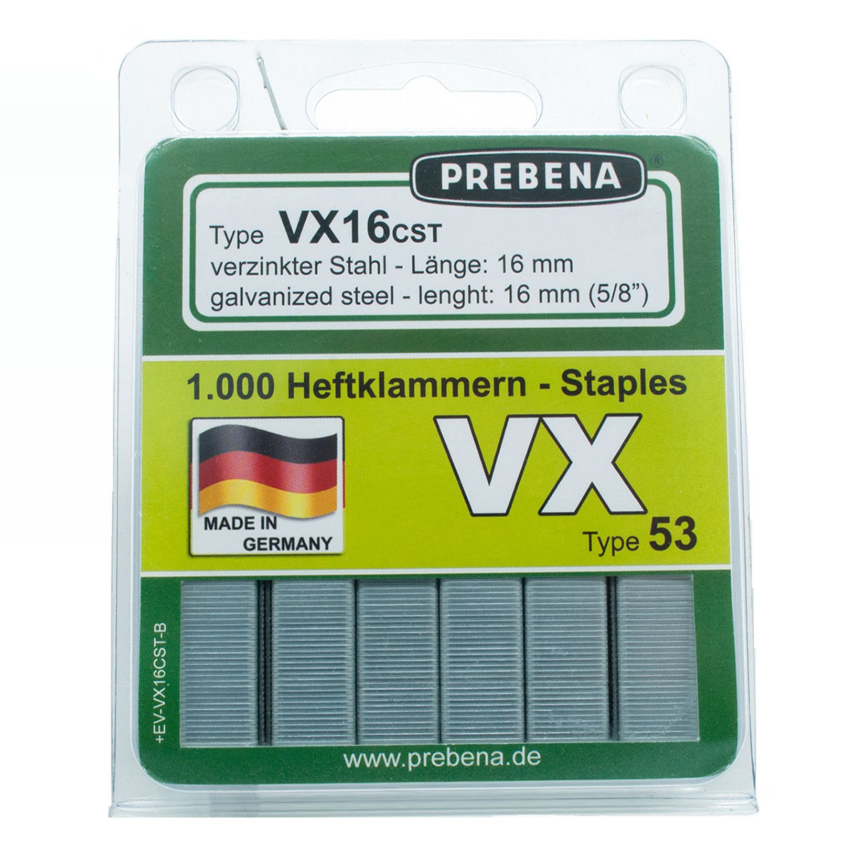 VX16CST-B Heftklammern im Blister verzinkt Stahlqualität