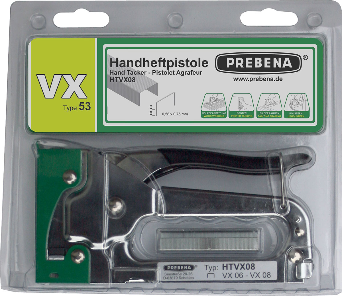 HTVX08 HANDHEFTPISTOLE FÜR 6-8MM