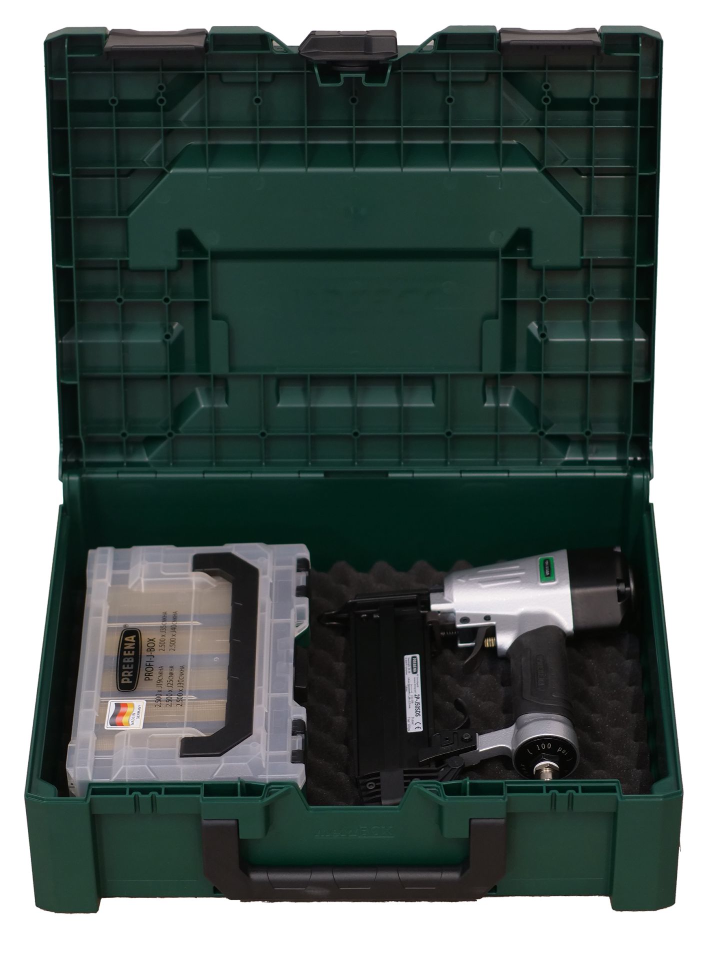 Prebena 2P-J50SDS Druckluft - Special Edition in Silber mit einer Prebena Profi J-Box